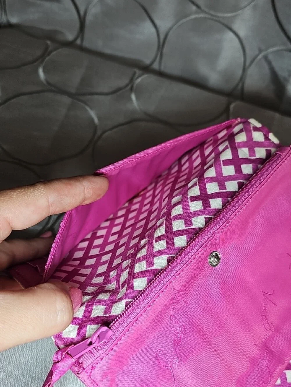Vera Bradley Quilted Pink & Green Floral Snap Wallet